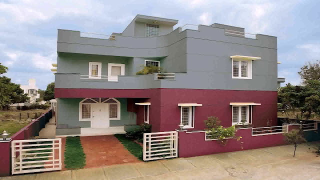 indian house colour combination outside