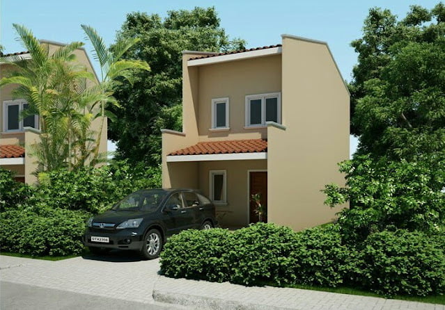 2 storey small house design with rooftop