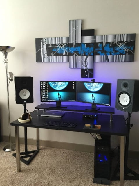 beautiful minimalist gaming computer desk ideas