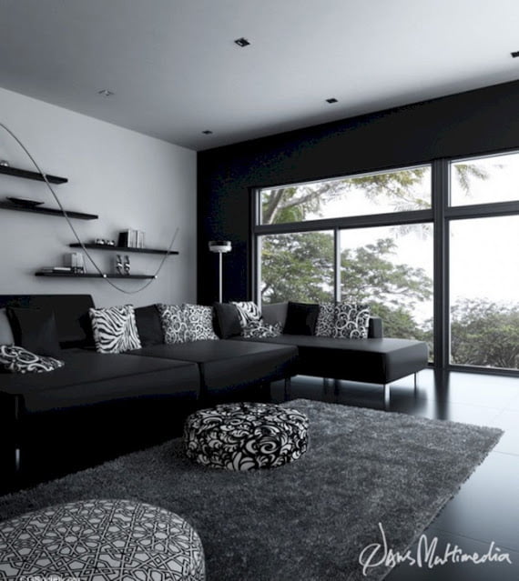black and gray living room ideas