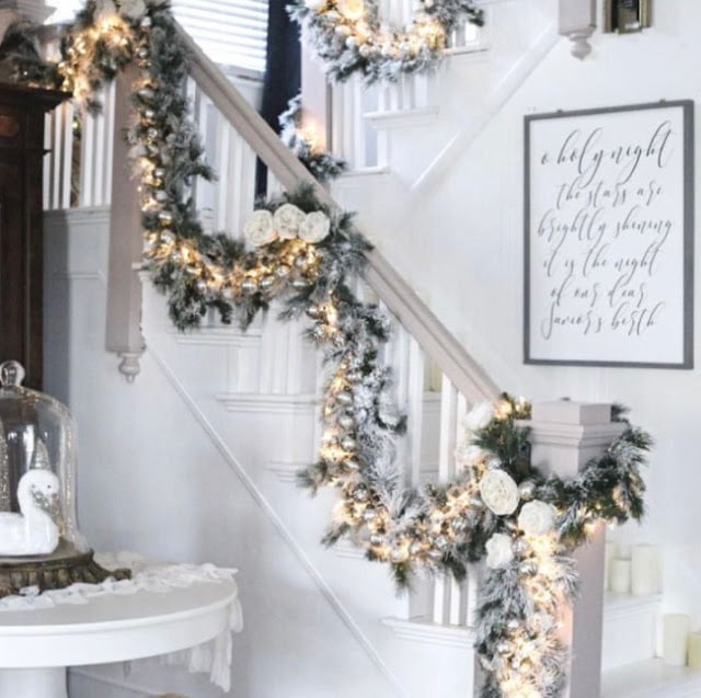 christmas decor for stair railings