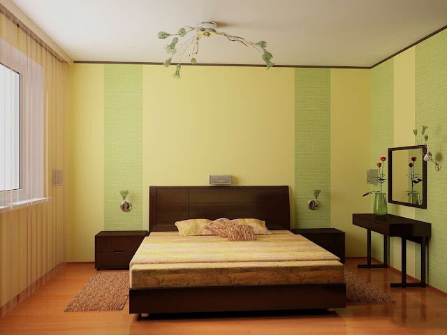 two colour combination for bedroom walls