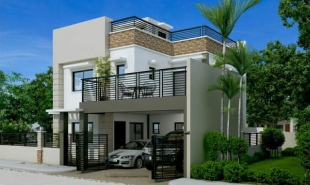 2 story house design with rooftop