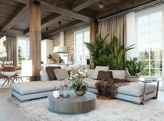 beautiful wooden house interior