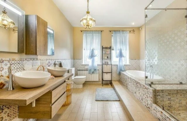 Provence style curtains for the bathroom Provence style curtains for the bathroom