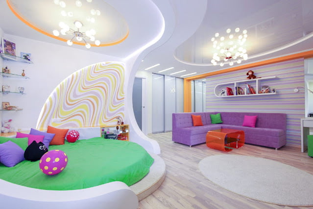 modern children's bedroom ceiling design ideas