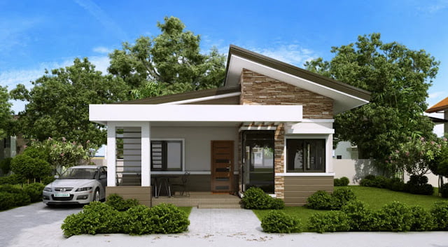 simple bungalow house design with terrace