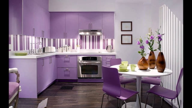 light purple kitchen walls
