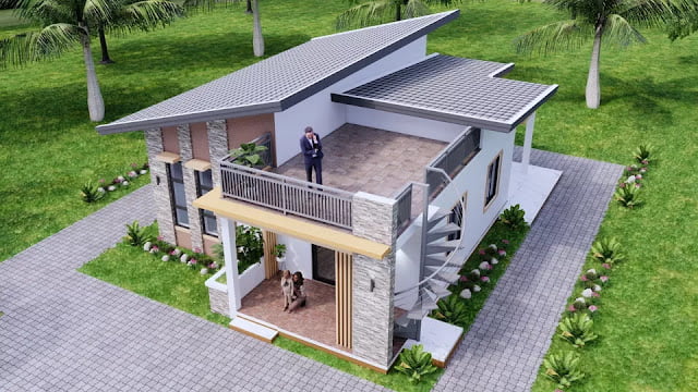 desain rumah kecil 8x11 meter 3 kamar tidur 2 kamar mandi lengkap dengan denah
