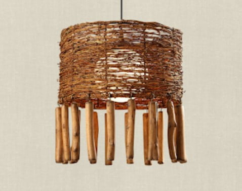 small wicker lamp shades