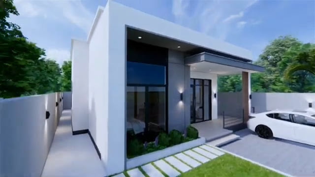 gambar ide desain rumah 7m x 11m 3 kamar