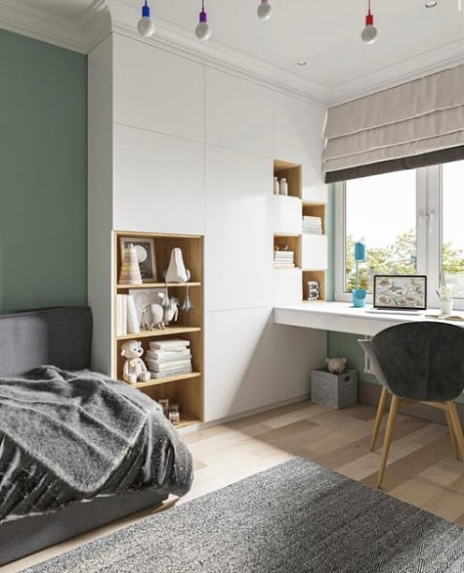 modern wardrobe with study table design modern wardrobe with study table design