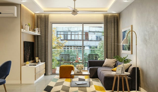 A Modern 2 BHK Apartment Design With Wood Work A Modern 2 BHK Apartment Design With Wood Work