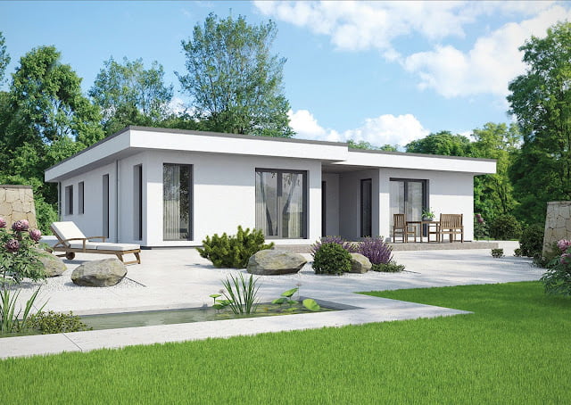 simple bungalow house design with terrace