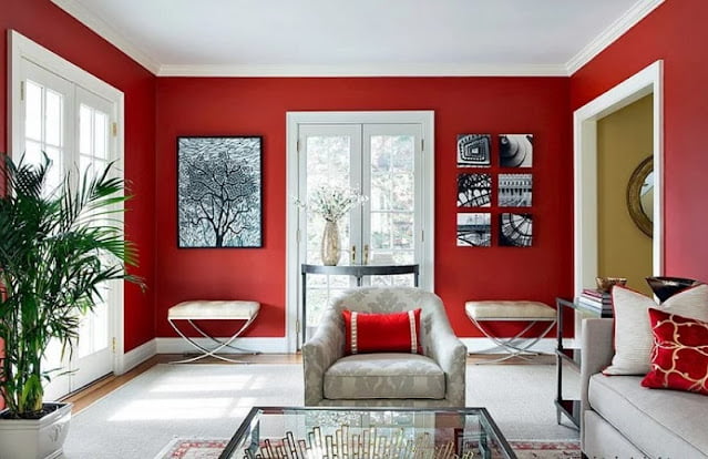 red and white living room decorating ideas