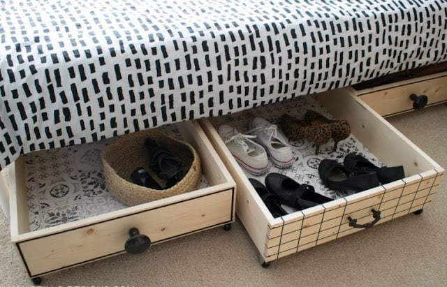 shoe storage ideas for bedroom