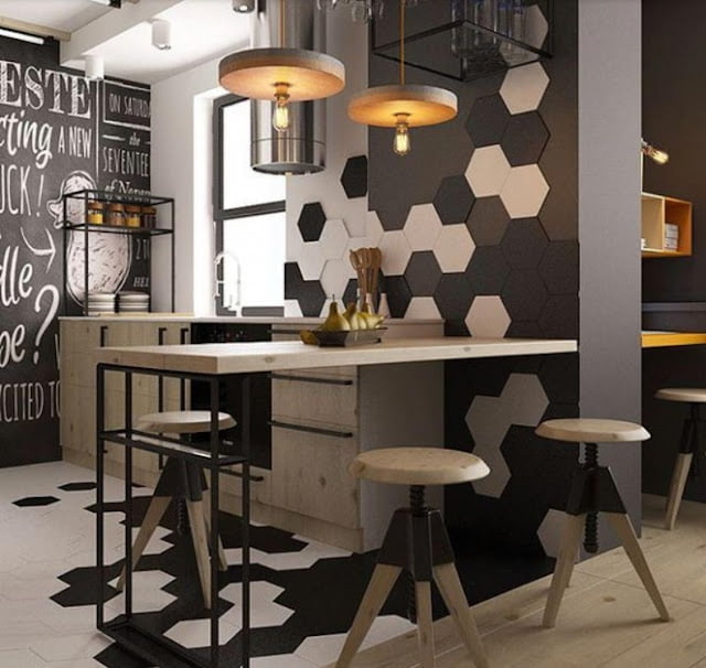 room geometric wall paint