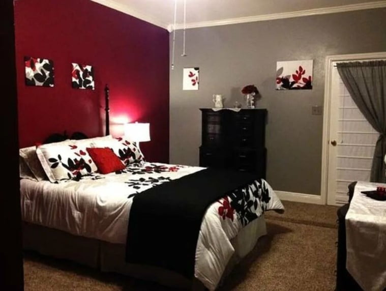 red two colour combination for bedroom walls red two colour combination for bedroom walls