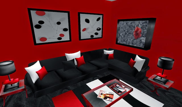red black and white living room decorating ideas
