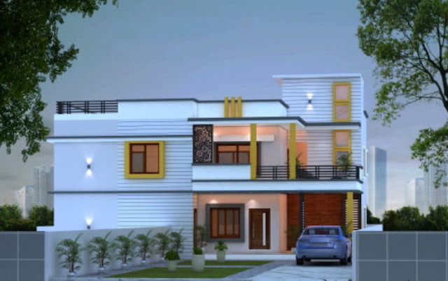 middle class indian house front porch design