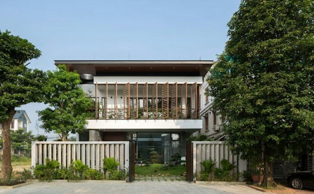 2-Story House with Front Balcony