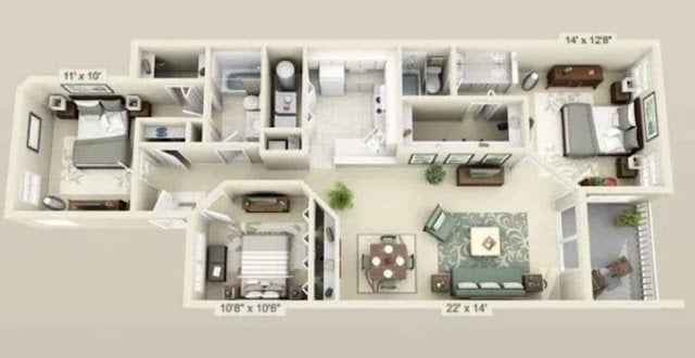 simple low budget modern 3 bedroom house design