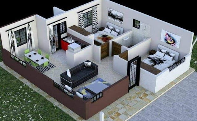 Simple Home Design in Village 3d