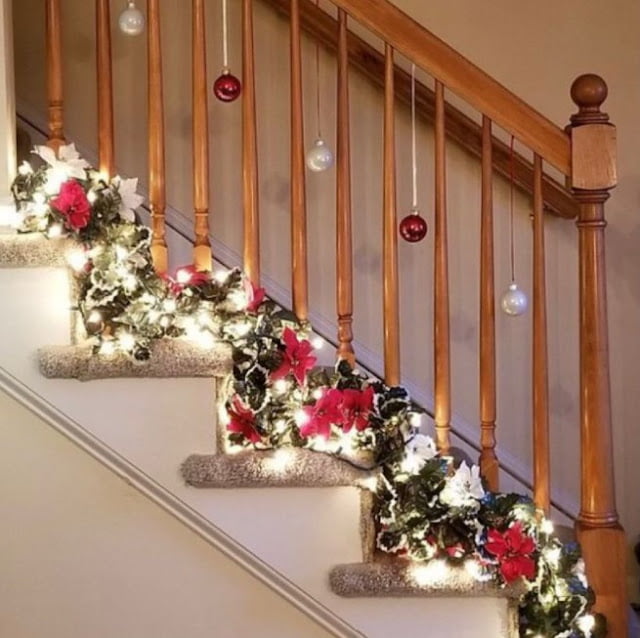 christmas decor for stair railings