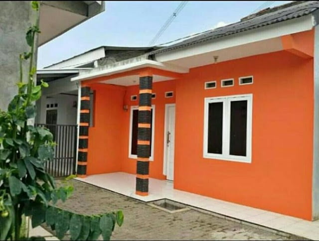 village single floor home front design indian style