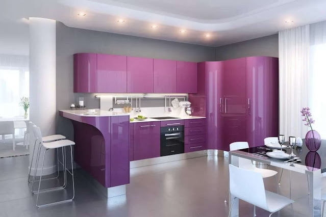 purple and gray kitchen ideas