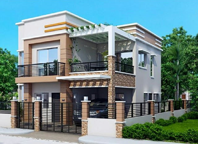 small two storey house plans with balcony