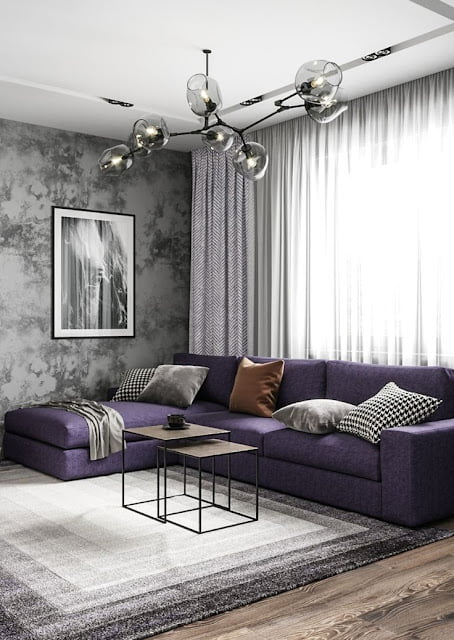 purple and gray living room ideas