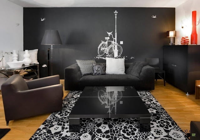 black and gray living room ideas
