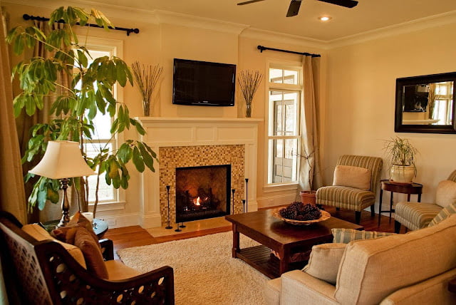 living room decor ideas with fireplace