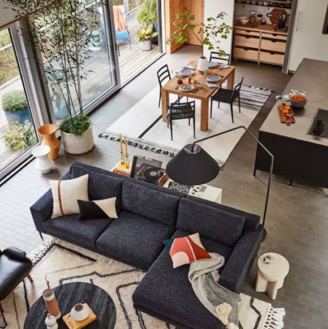 family room dining room combo