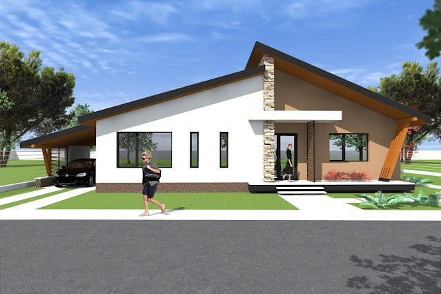 simple bungalow house design with terrace