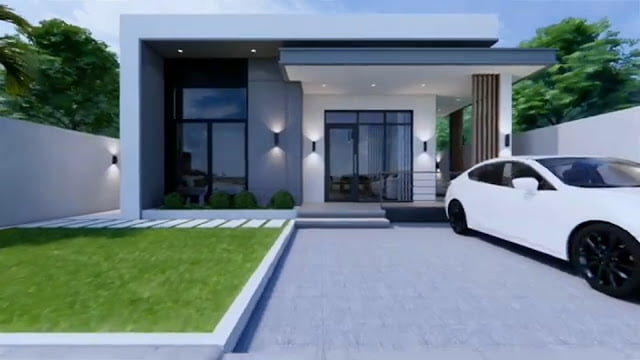 gambar ide desain rumah 7m x 11m 3 kamar