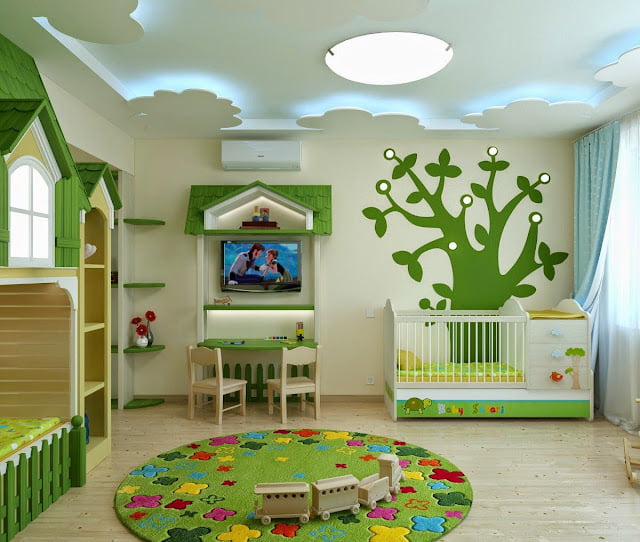 modern children's bedroom ceiling design ideas