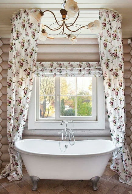 Provence style curtains for the bathroom Provence style curtains for the bathroom
