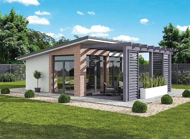 simple bungalow house design with terrace