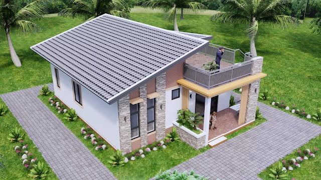 desain rumah kecil 8x11 meter 3 kamar tidur 2 kamar mandi lengkap dengan denah