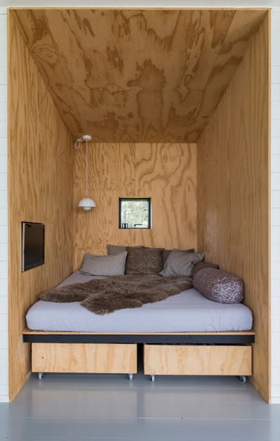 Reka Bentuk Bilik Tidur dengan Dinding dan Siling Kayu Reka Bentuk Bilik Tidur dengan Dinding dan Siling Kayu