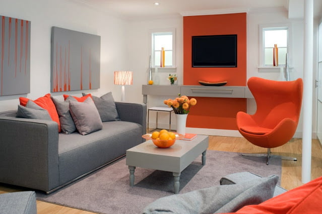 orange and grey living room ideas