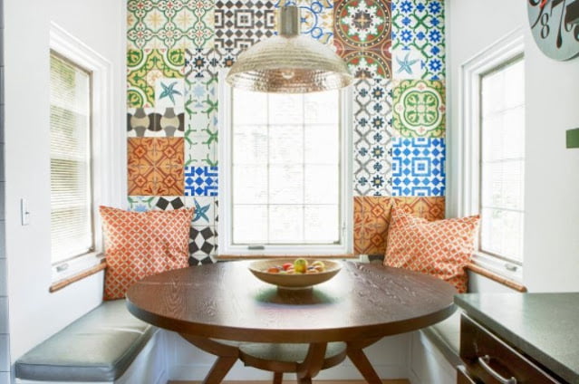 room geometric wall paint