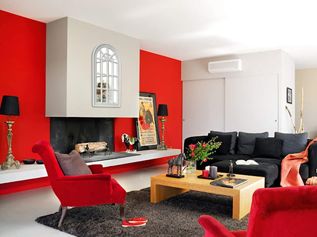 red black and white living room decorating ideas