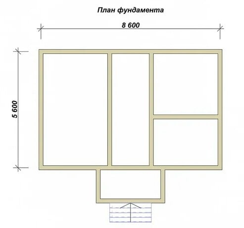 Plan of a strip deep foundation for a residential building