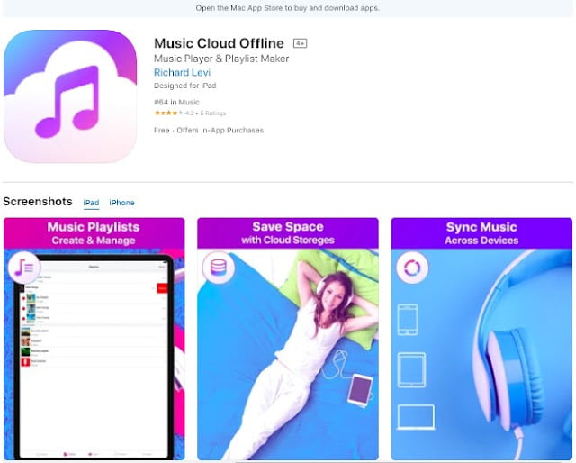 best music app for iphone offline free: music cloud