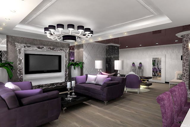 purple and gray living room ideas