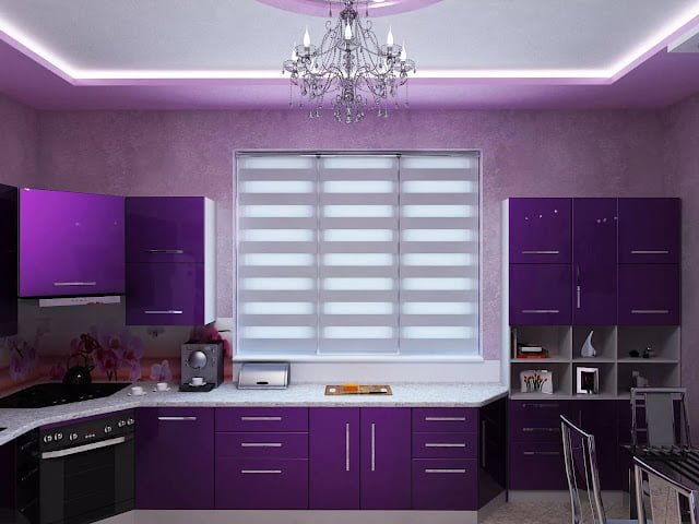 light purple kitchen walls