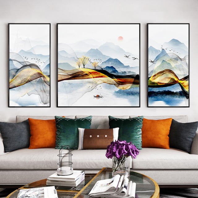 feng shui wall art living room